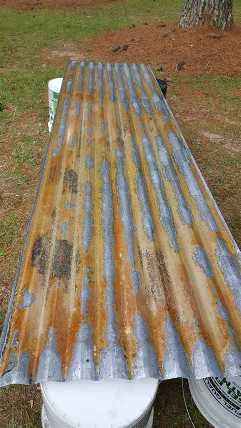 how to age galvanized sheet metal|making corrugated metal look old.